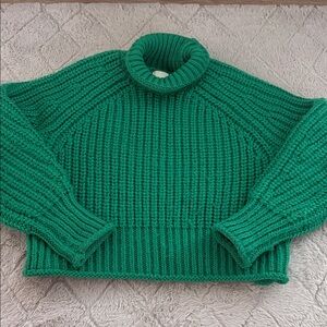 H&M Vibrant Green Turtleneck Sweater